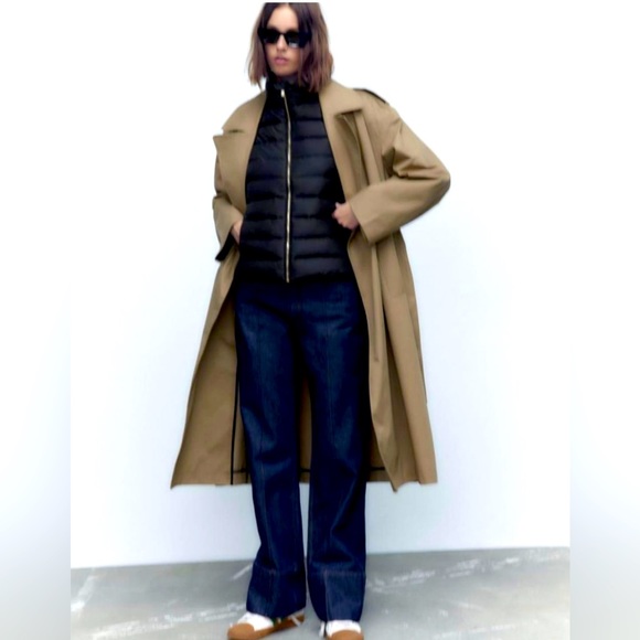 NEW Zara Lightweight Puffer Vest Black Size M - Picture 3 of 11